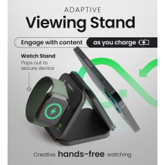 InfinaCore 3-in-1 Foldable Magnetic Charger for iPhone, AirPods & Watch
