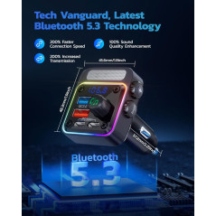 Chargeur Voiture Nulaxy 54W Bluetooth 5.3 avec Transmetteur FM