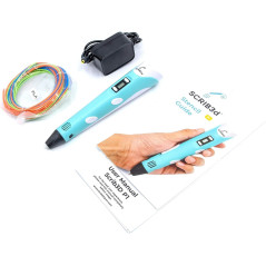 Stylo d'impression 3D SCRIB3D P1 avec écran, 3 filaments PLA, livre de pochoirs et chargeur
