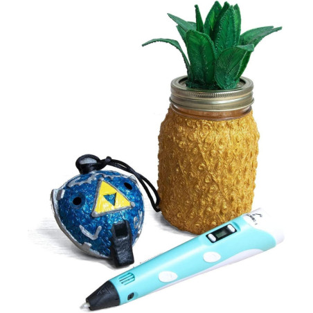 SCRIB3D P1 3D Printing Pen with Display, 3 PLA Colors, Stencil Book, Project Guide & Power Adapter