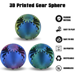 Gear Sphere: 3D Printed Steampunk Gearsphere Fidget Toy in Green