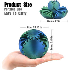 Gear Sphere: 3D Printed Steampunk Gearsphere Fidget Toy in Green