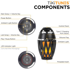 TikiTunes Portable Bluetooth 5.0 Wireless Speaker with LED Torch & 2000mAh Battery