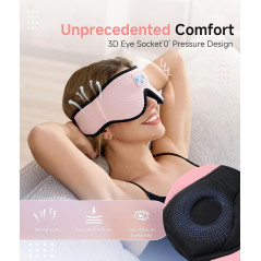 Voerou Bluetooth 5.4 Sleep Mask with HD Stereo Headphones – Best Gift