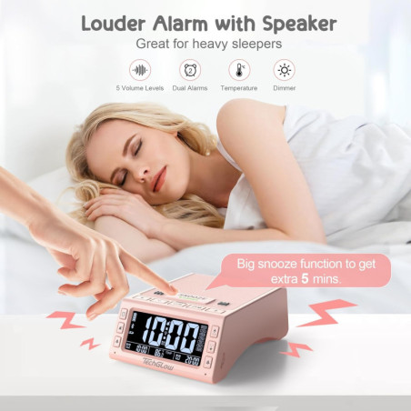 TechGlow Foldable Cellphone Stand with Wireless Bluetooth Speaker - Pink, Cool Tech Gift for Men & Women