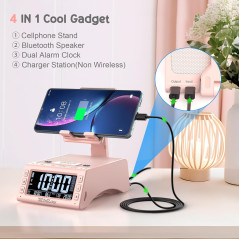 TechGlow Pink Foldable Cellphone Stand & Bluetooth Speaker Gift for All