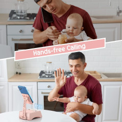 Support pliable TechGlow avec enceinte Bluetooth sans fil - Rose
