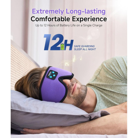 Masque de Sommeil Bluetooth 3D avec Casque Ultra-Mince