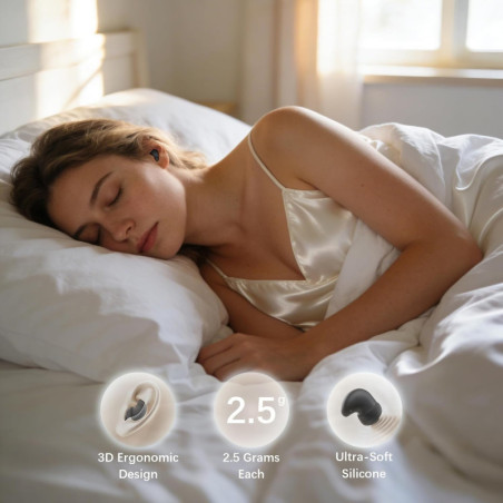 Sleep Earbuds with 53dB Noise Reduction, 8-Mic Array, Dual Hybrid Filtering, 80H Playtime, Bluetooth 5.3, Snore Blocking