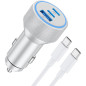 Chargeur Voiture WODENTA 67W 3 Ports USB-C Rapide avec Câble 3FT pour iPhone 17/16/15 Pro Max & iPad