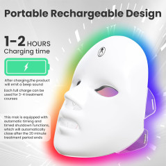 Masque LED Rouge 7-1 pour Visage - Soin Peau Salon & Maison