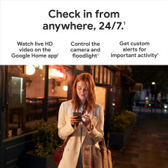 Caméra Google Nest avec projecteur - Sécurité extérieure, blanc