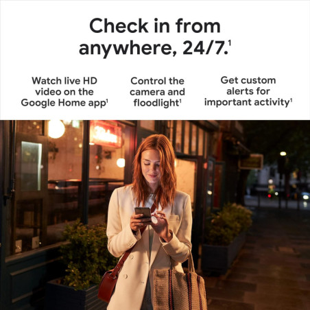 Caméra Google Nest avec projecteur - Sécurité extérieure, blanc