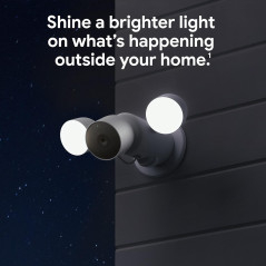 Google Nest Cam avec projecteur - Caméra de sécurité extérieure blanche, pack de 1