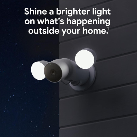 Google Nest Cam with Floodlight - Outdoor Security Camera with Floodlight, White, 1 Count