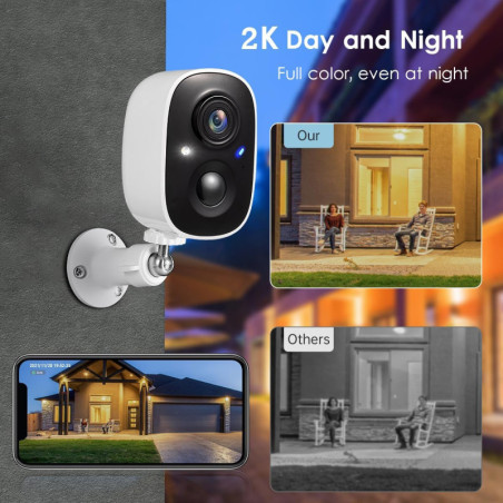 GMK Wireless 4-Pack 2K Outdoor Security Cameras with Color Night Vision