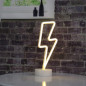 ENUOLI LED Lightning Neon Sign Light, Battery/USB Powered Warm White Decorative Night Lamp