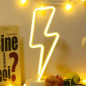 ENUOLI LED Lightning Neon Sign Light, Battery/USB Powered Warm White Decorative Night Lamp