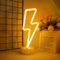ENUOLI Lampe Néon LED Forme Foudre, Alimentation Batterie/USB, Lumière Blanche Chaude Décorative ENUOLI Lampe Néon LED Forme Foudre, Alimentation Batterie/USB, Lumière Blanche Chaude Décorative