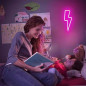 YouOKLight Pink Lightning Bolt LED Neon Sign, Battery/USB Powered Wall Light for Bedroom, Party & Decor