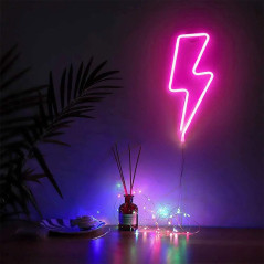 YouOKLight Pink Lightning Bolt Neon Sign – LED Wall & Night Light
