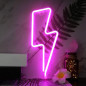 YouOKLight Pink Lightning Bolt LED Neon Sign, Battery/USB Powered Wall Light for Bedroom, Party & Decor
