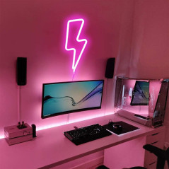 YouOKLight Pink Lightning Bolt Neon Sign – LED Wall & Night Light