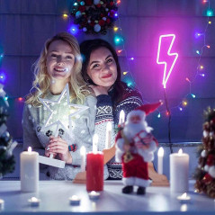 YouOKLight Pink Lightning Bolt Neon Sign – LED Wall & Night Light