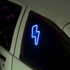 Car Interior Lightning Bolt LED Ambient Light - Blue Side Triangle Back Window Decoration