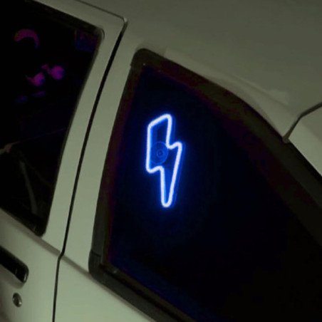 Car Interior Lightning Bolt LED Ambient Light - Blue Side Triangle Back Window Decoration