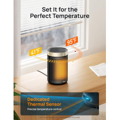 DREO 2024 Portable Electric Space Heater with Thermostat & Remote, 1500W