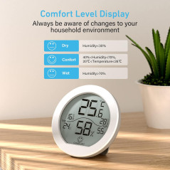Hygromètre Thermomètre Numérique SECRUI TH1 Blanc LCD