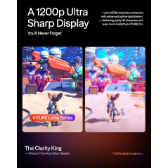 VITURE Luma AR/XR Glasses - 146” 1200p Ultra Sharp Display, 50° FOV, Electrochromic, Myopia Adjust, Multi-Device Compatible