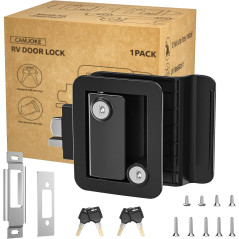 RV Door Lock with Paddle Deadbolt for Travel Trailers, Camper Entry, and Cargo Haulers - Kit with 4 Keys