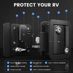 RV Door Lock with Paddle Deadbolt & 4 Keys – Travel Trailer Replacement