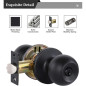 Lanwandeng Matte Black Door Knobs with Lock & Keys, Interior/Exterior Bedroom & Bathroom Entry Door Lock