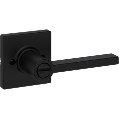 Kwikset Casey Matte Black Entry Door Handle with Secure SmartKey Lock