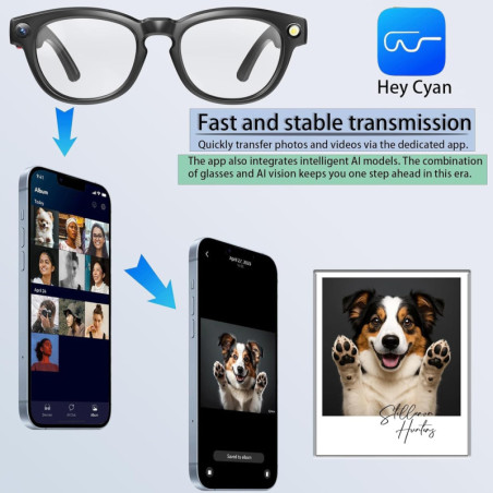 Lunettes Intelligentes 4K UHD, Caméra, Traduction Instantanée, Audio Bluetooth & Verres Photochromiques
