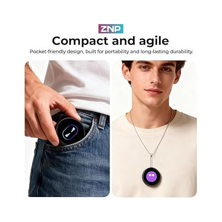 Badge Intelligent ZNP AI : Écran HD, Traduction 60 Langues
