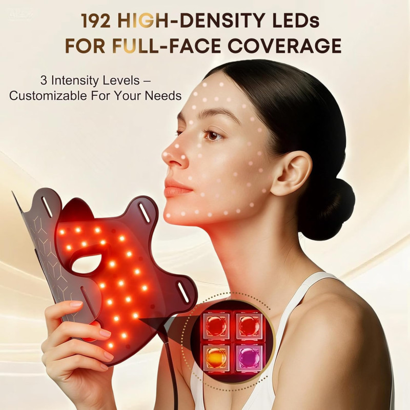 Masque LED Lumière Rouge 850nm Rechargeable USB-C pour Visage