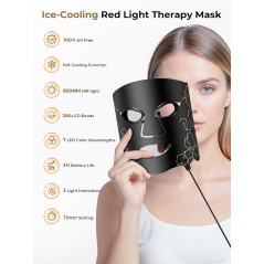 Masque LED Thérapie Rouge 7 Couleurs avec Gel Rafraîchissant