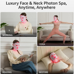 Masque LED IFAE 850nm Anti-Rides Visage & Cou Portable Rose