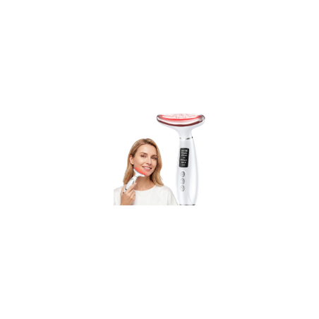 Red Light Therapy Face & Neck Massager - 7-Color LED Phototherapy with Heat, Vibration, Anti-Aging Gift