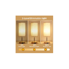 Lampe de chevet tactile 3 niveaux avec USB et prise AC