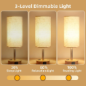 Lampe de chevet tactile 3 niveaux avec USB et prise AC