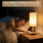 Lampe de chevet tactile 3 niveaux dimmable avec prise AC, USB & USB-C, bois chaleureux, pour chambre Lampe de chevet tactile 3 niveaux dimmable avec prise AC, USB & USB-C, bois chaleureux, pour chambre
