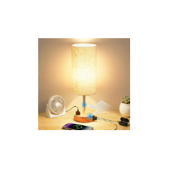 Lampe de chevet tactile 3 niveaux avec USB et prise AC