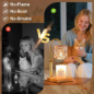 Lampe Chauffe-Bougie Hong-in avec Minuterie, Hauteur Réglable, Verre Ambre Vintage – Cadeau Idéal Femme