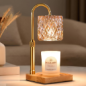 Lampe Chauffe-Bougie Hong-in avec Minuterie, Hauteur Réglable, Verre Ambre Vintage – Cadeau Idéal Femme