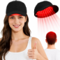 Laser Hair Growth Cap 650nm Red Light Therapy for Hairline & Thinning Crown, Rechargeable Scalp Care Device - Black